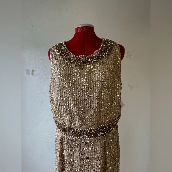 changing table dresser brown Mac Duggal 68889 Sequin Column Dress for Evening – Mydressline main image 0